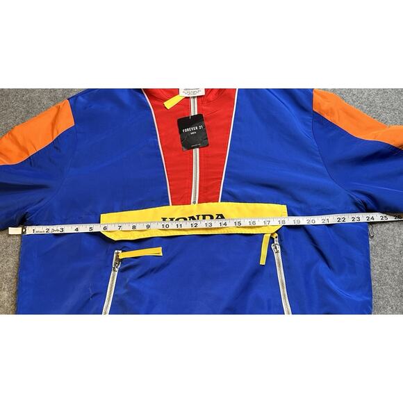NWT Forever 21 Honda Racing Jacket Half Zip Multicolor Pullover Large Y2K - Picture 6 of 11